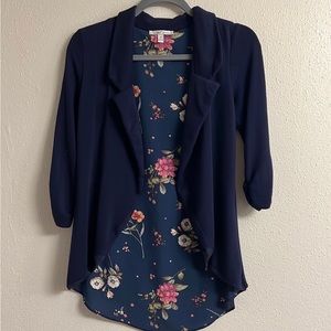Moa Moa XS navy blue/floral blazer